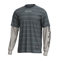 TLD PÁNSKÝ DRES S DLOUHÝM RUKÁVEM SKYLINE FAKIE RIDE TEE STRIPE DARK FOREST (33226003) 