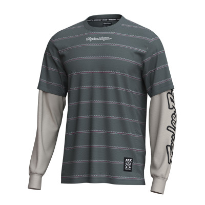 TLD PÁNSKÝ DRES S DLOUHÝM RUKÁVEM SKYLINE FAKIE RIDE TEE STRIPE DARK FOREST (33226003) TLD PÁNSKÝ DRES S DLOUHÝM RUKÁVEM SKYLINE FAKIE RIDE TEE STRIPE DARK FOREST (33226003)