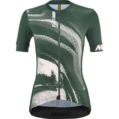 MAVIC DÁMSKÝ DRES S KRÁTKÝM RUKÁVEM AKSIUM GRAPHIC FOREST GREEN / ROSE (T000679) 